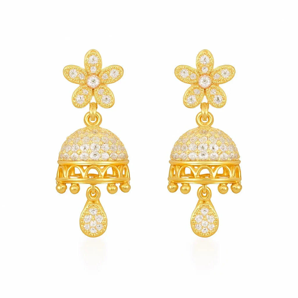 Ad rose gold plated Jhumka earing