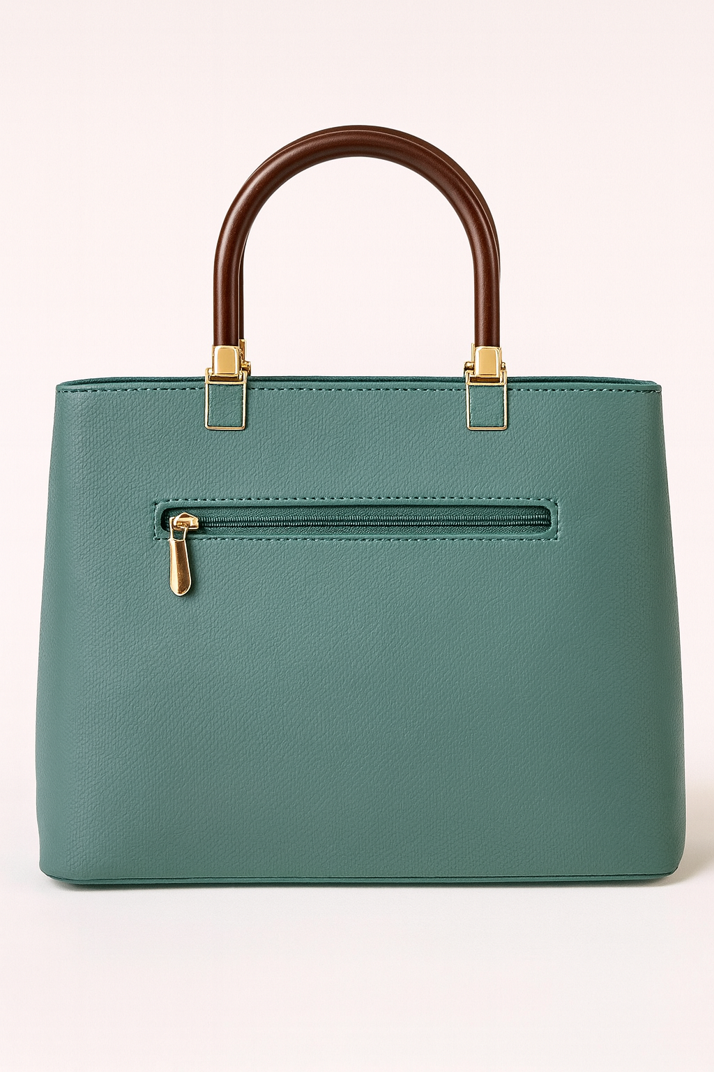 ZUBY Elegant Quilted Green Handbag β Dual-Tone Handles with Gold Accents & Detachable Strap