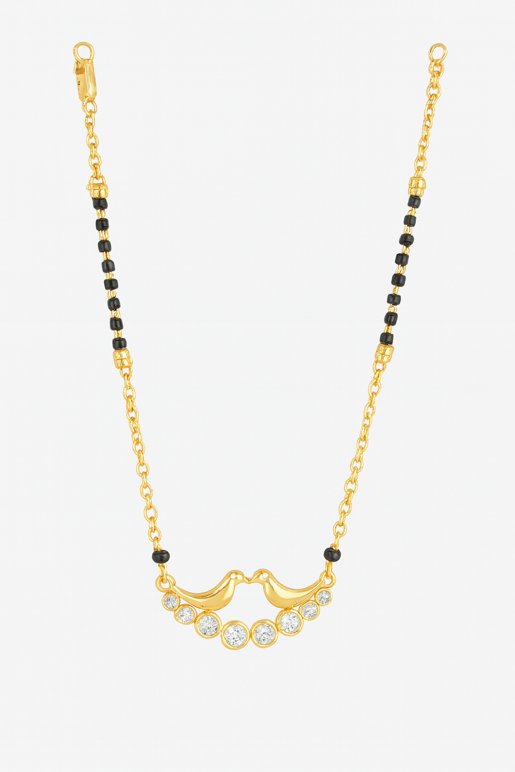 Love Birds CZ Stone Mangalsutra – Elegant Gold-Plated Design