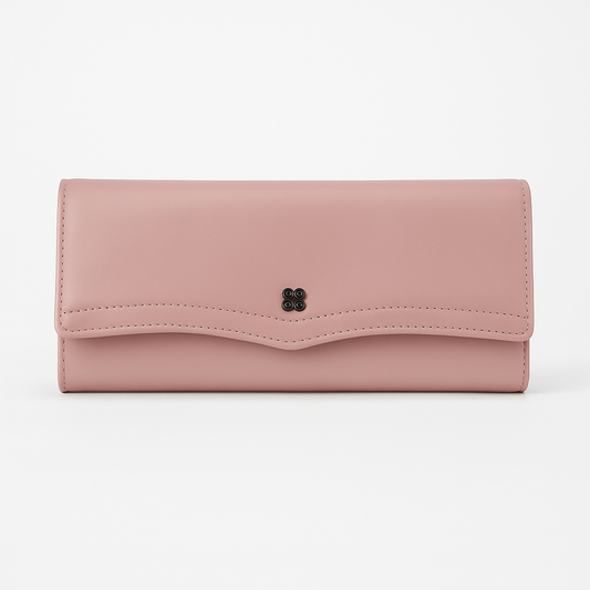 BEXLEE Women’s Premium Pink Wallet – Elegant Faux Leather Clutch with Multi-Compartment Storage & Secure Zipper Pocket