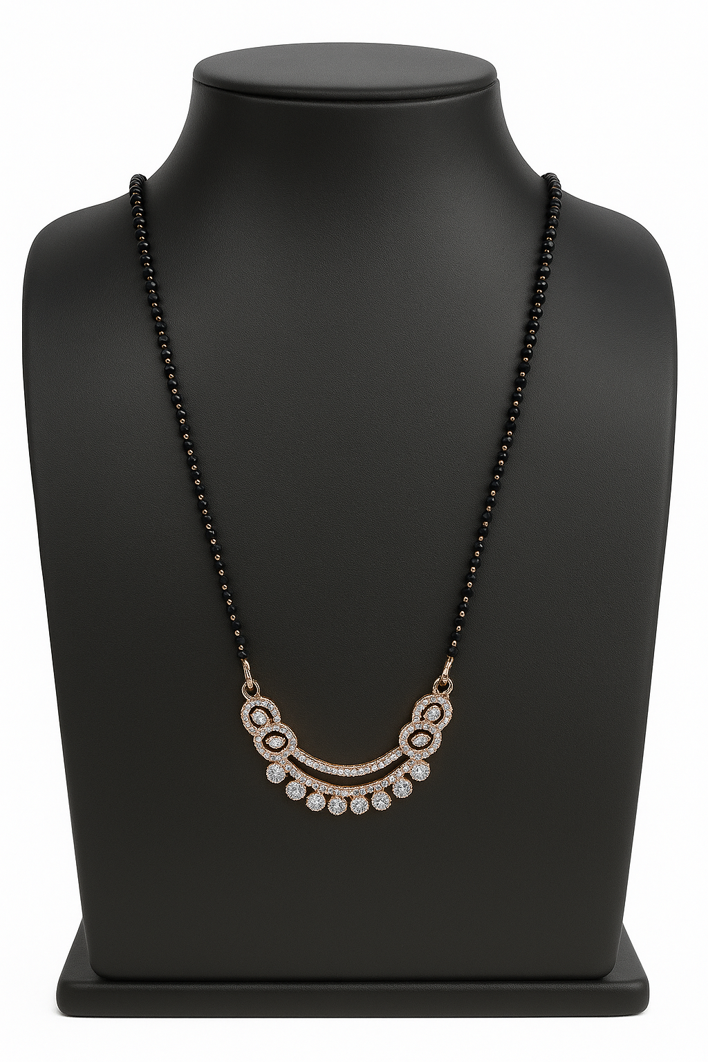 Ad Mangalsutra with Crystal beads Chain 18"size