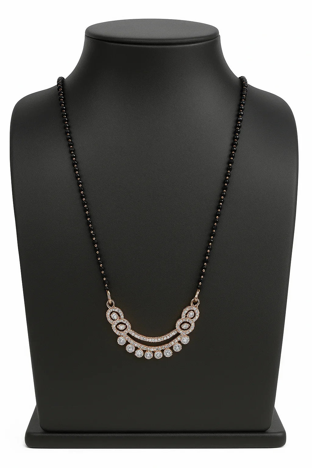 Ad Mangalsutra with Crystal beads Chain 18"size