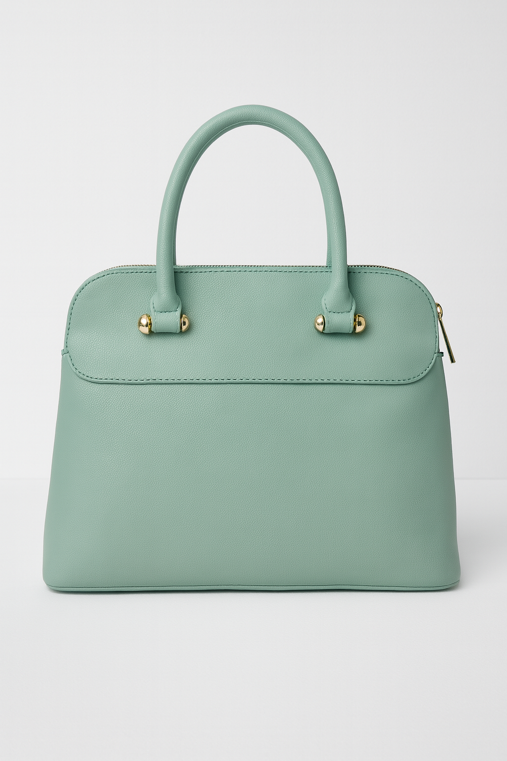 LIZZIE  Mint Green Structured Handbag with Gold Hardware β Elegant Pastel Tote for Everyday Glam