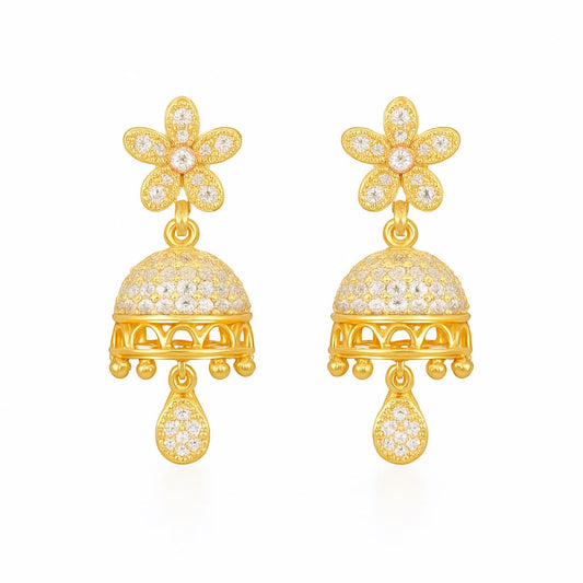Ad rose gold plated Jhumka earing