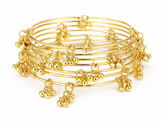 Traditional Gold Plated Kashmiri Bangle Set for Women – Ghungroo Charm Ethnic Bangles | Festive & Bridal Jewellery