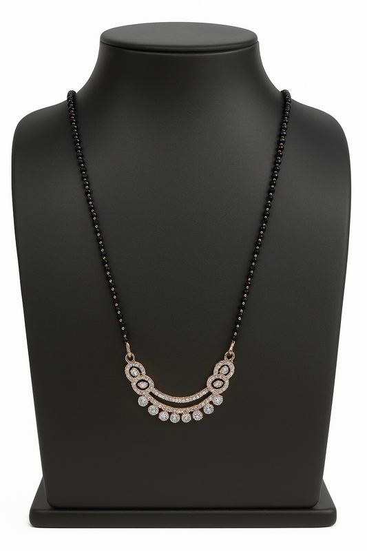 Ad Mangalsutra with Crystal beads Chain 18"size