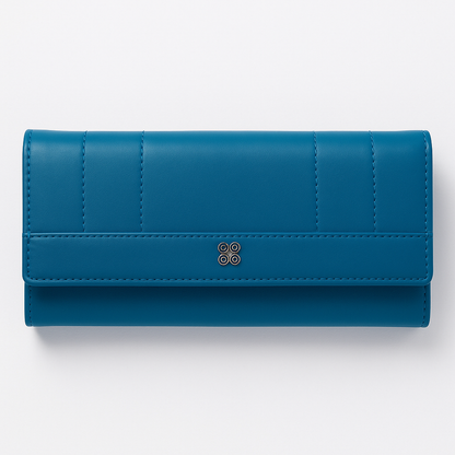 BEXLEE Women’s Premium Blue Wallet – Stylish Faux Leather Clutch with Multiple Compartments & Secure Zipper Pocket