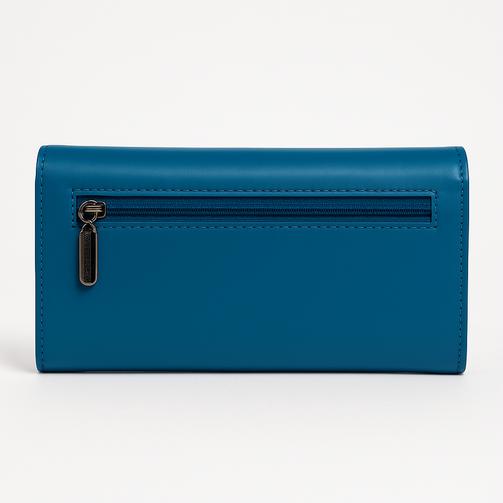 BEXLEE Women’s Premium Blue Wallet – Stylish Faux Leather Clutch with Multiple Compartments & Secure Zipper Pocket