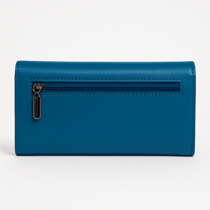 BEXLEE Women’s Premium Blue Wallet – Stylish Faux Leather Clutch with Multiple Compartments & Secure Zipper Pocket